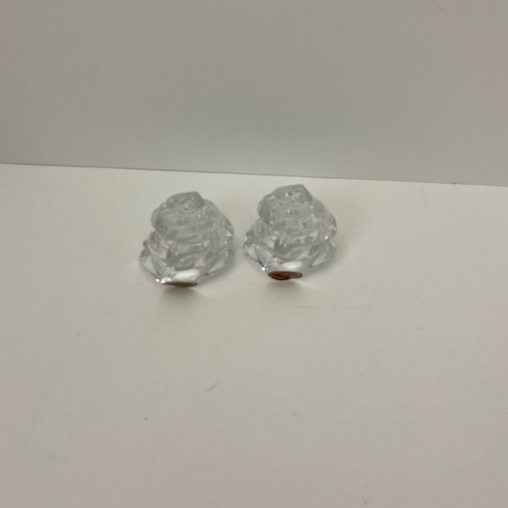 Gorham fine crystal garden rose salt and pepper shakers